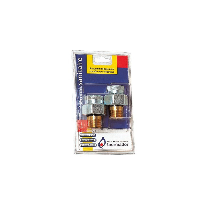 Blister 2 raccords isolants pour chauffe-eau MF 3/4