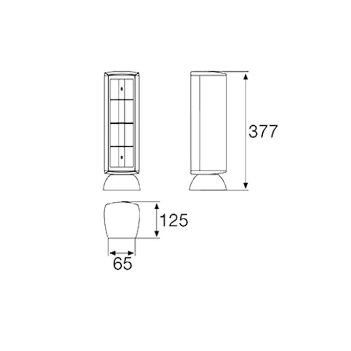 Colonnette pour 4 appareillages - U24X - Gris