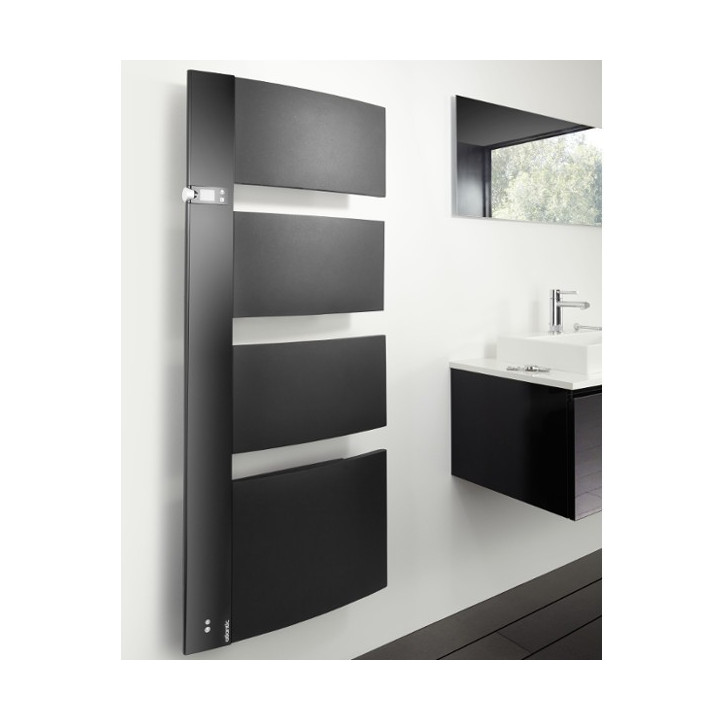 Sèche-serviette Sensium - Vertical - 1750W - Noir - Mat à droite