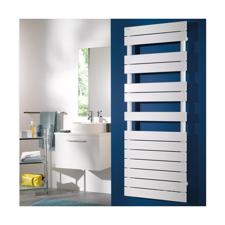 Radiateur sèche-serviettes - Chauffage central - Fassane SPA Symétrique - 625 W - 14 lames - Blanc