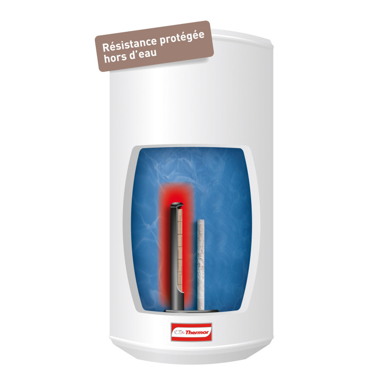 Chauffe-eau électrique Stéatis 75 L étroit - Mural vertical - 1200W - 780x505x505mm