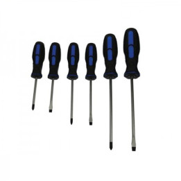 Lot de 6 tournevis - 3 plats 3 cruciformes