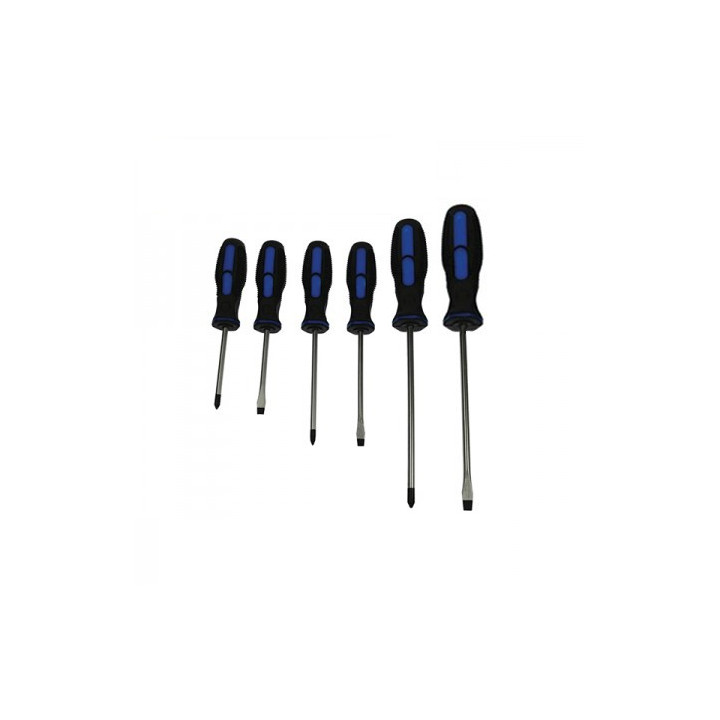 Lot de 6 tournevis - 3 plats 3 cruciformes