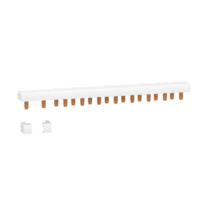 Peigne monobloc XP Resi9 - 1P+N - 63A - 20 pas - Cache dents de 5 modules
