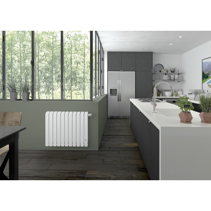 Radiateur connecté Mythik - Horizontal - 1000W - Blanc granit