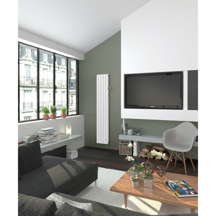 Radiateur connecté Mythik - Vertical - Blanc granit