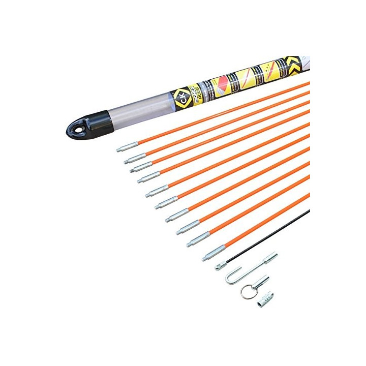 Kit de 10 baguettes tire-fils MIGHTY ROD - Fibre de verre - 10 mètres