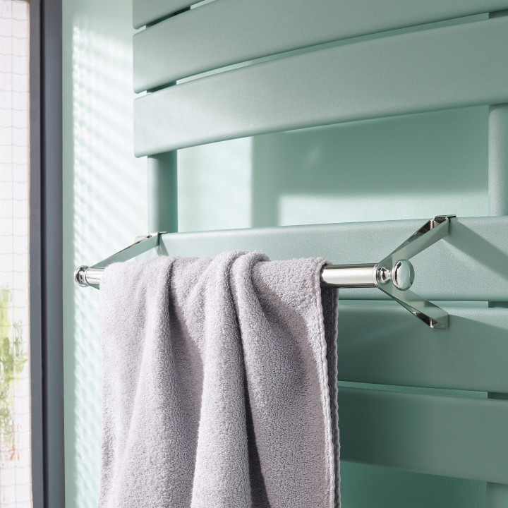 Barre portante galbée pour radiateur Allure et Riviera - Longueur 48.5 cm  - Blanc satin