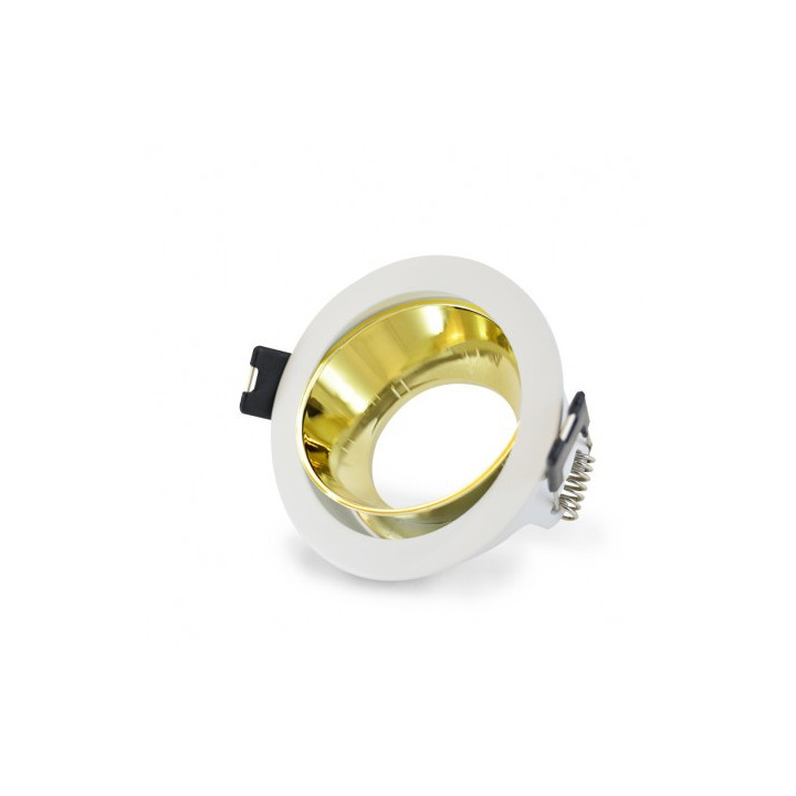 Support de spot encastrable rotatif BBC - Rond - ∅ 80mm - IP20 - Blanc et  doré