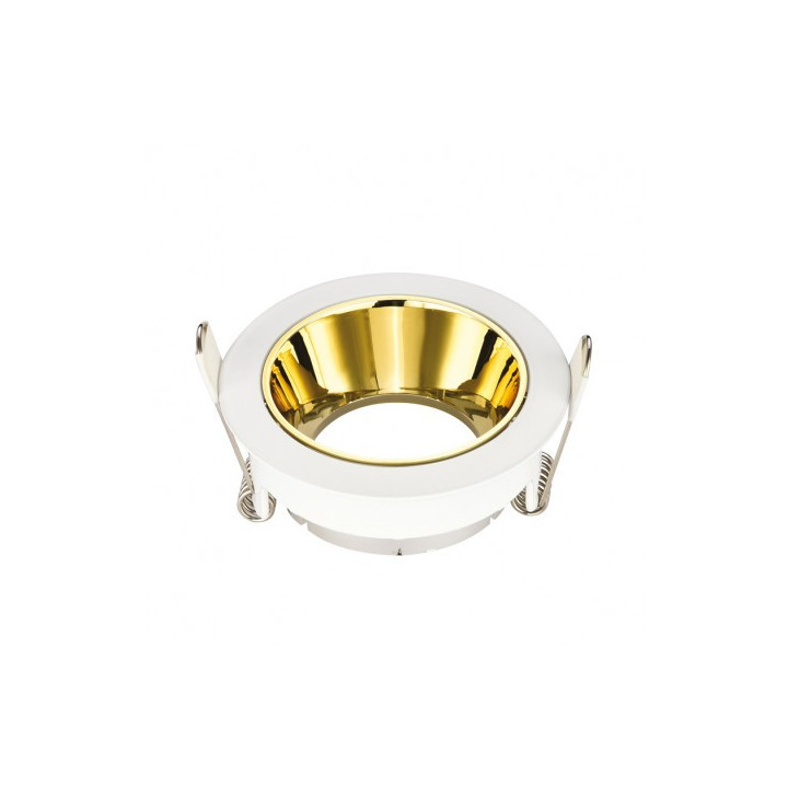 Support de spot encastrable rotatif BBC - Rond - ∅ 80mm - IP20 - Blanc et  doré
