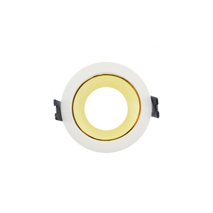 Support de spot encastrable rotatif BBC - Rond - ∅ 80mm - IP20 - Blanc et  doré
