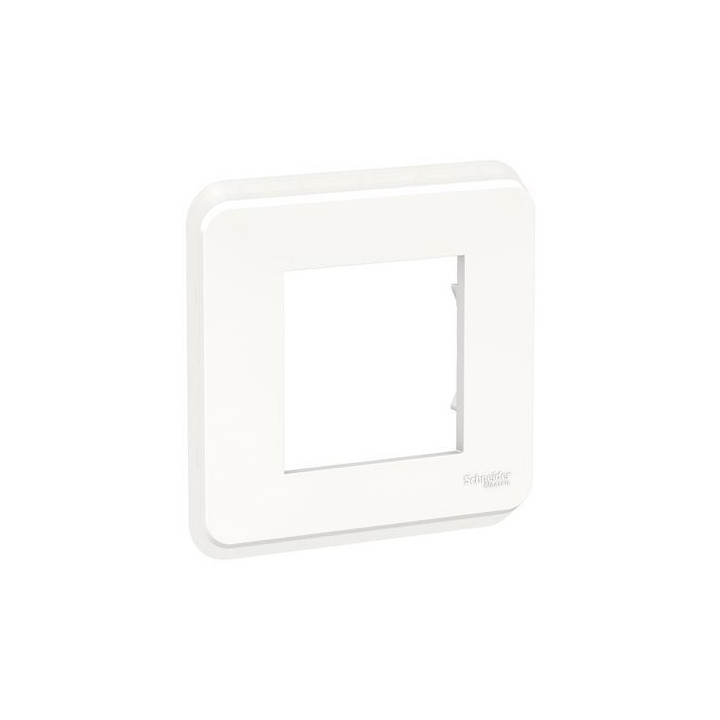 Plaque Unica Pro - Blanc avec liseré transparent - 2 modules
