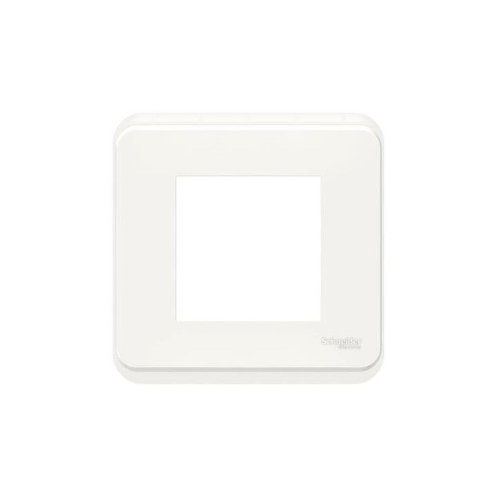 Plaque Unica Pro - Blanc avec liseré transparent - 2 modules