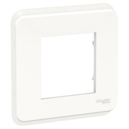 Plaque Unica Pro - Blanc avec liseré transparent - 2 modules - 1 poste