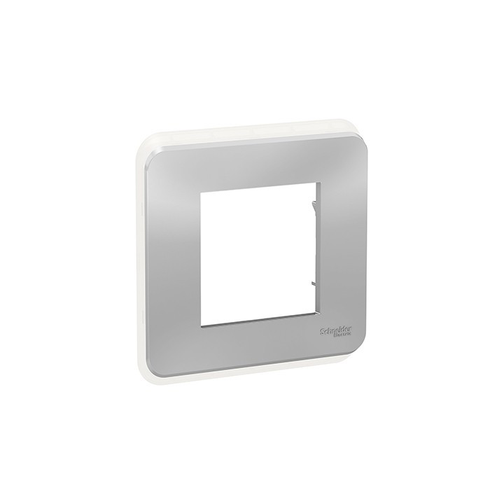 Plaque Unica Pro - Aluminium avec liseré transparent - 2 modules - 1 poste