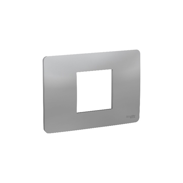 Plaque Unica Studio - Aluminium - 2 modules - 1 poste horizontal