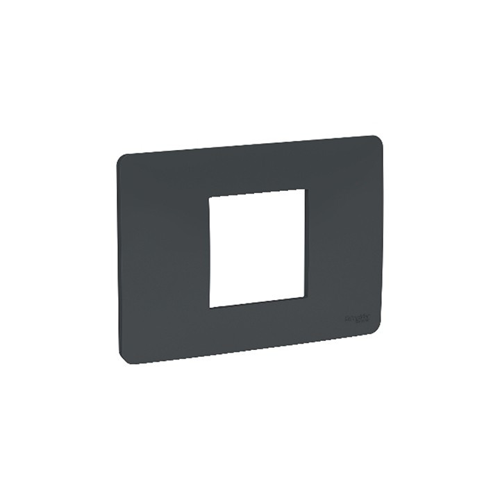 Plaque Unica Studio - Anthracite - 2 modules - 1 poste