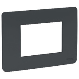 Plaque Unica Studio - Anthracite - 3 modules - 1 poste