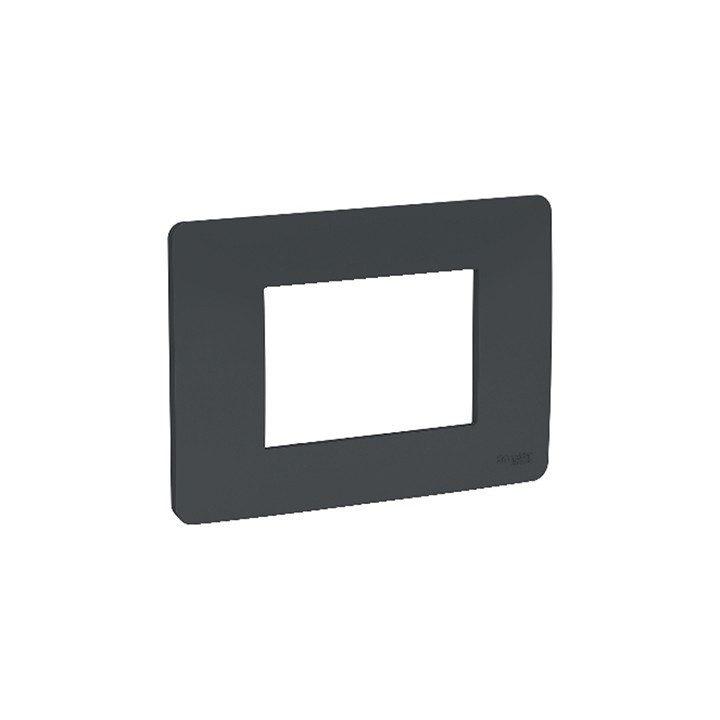 Plaque Unica Studio - Anthracite - 3 modules - 1 poste