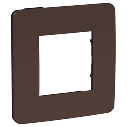 Plaque Unica Studio Color - Gris foncé avec liseré blanc - 2 modules - 1 poste