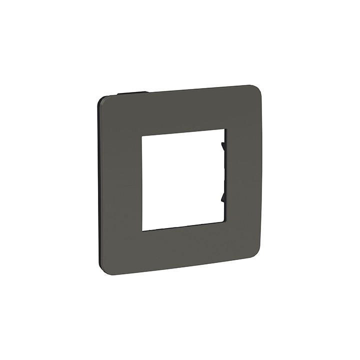 Plaque Unica Studio Color - Gris foncé avec liseré anthracite - 2 modules - 1 poste