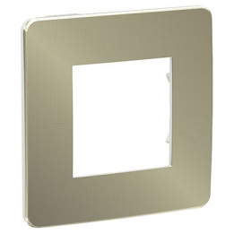 Plaque Unica Studio Metal - Bronze avec liseré blanc - 2 modules - 1 poste