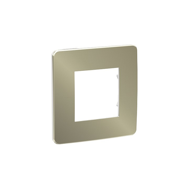 Plaque Unica Studio Metal - Bronze avec liseré blanc - 2 modules - 1 poste