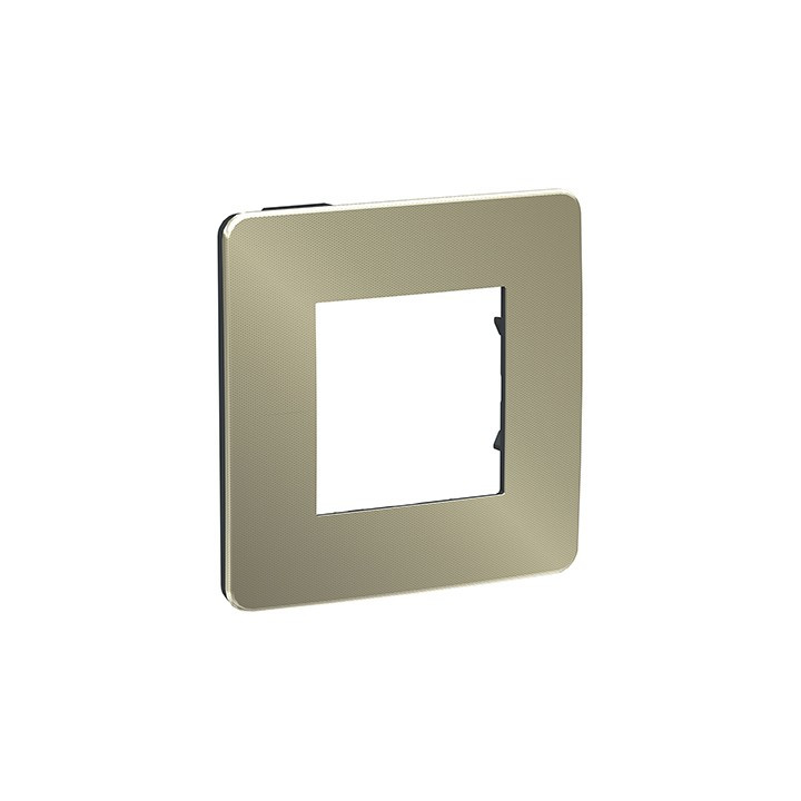 Plaque Unica Studio Metal - Bronze avec liseré noir - 2 modules - 1 poste