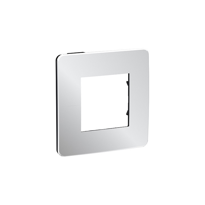 Plaque Unica Studio Metal - Aluminium avec liseré noir - 2 modules - 1 poste
