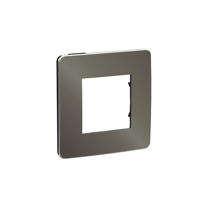 Plaque Unica Studio Metal - Black aluminium avec liseré anthracite - 2 modules - 1 poste