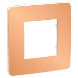 Plaque Unica Studio Metal - Cuivre avec liseré blanc - 2 modules - 1 poste