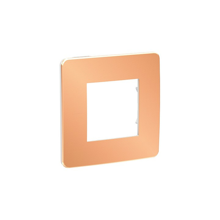 Plaque Unica Studio Metal - Cuivre avec liseré blanc - 2 modules - 1 poste