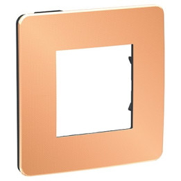 Plaque Unica Studio Metal - Cuivre avec liseré anthracite - 2 modules - 1 poste