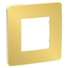 Plaque Unica Studio Metal - Or avec liseré noir - 2 modules - 1 poste