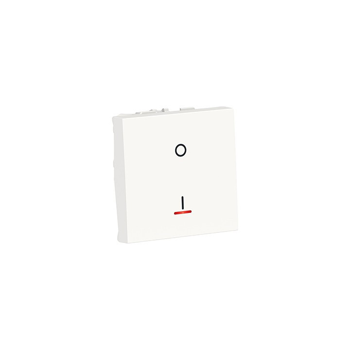 Interrupteur bipolaire lumineux Unica - 2 modules - 16AX - Blanc