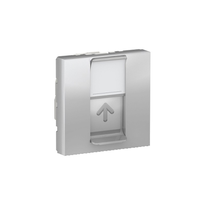 Prise RJ45 Unica - Cat.6 FTP - 2 modules - Alu