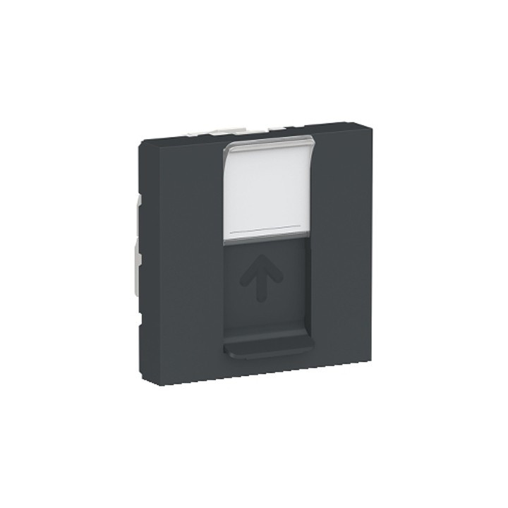 Prise RJ45 Unica - Cat.6 FTP - 2 modules - Anthracite