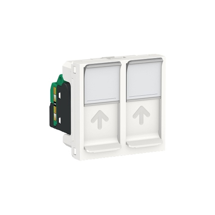 Double prise RJ45 Unica - Cat.5e UTP - 2 modules - Blanc