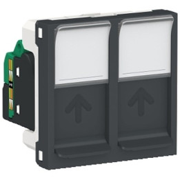 Double prise RJ45 Unica - Cat.5e UTP - 2 modules - Anthracite
