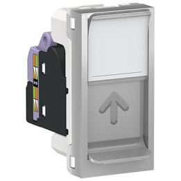Prise RJ45 Unica - Cat.6 STP - 1 module - Alu