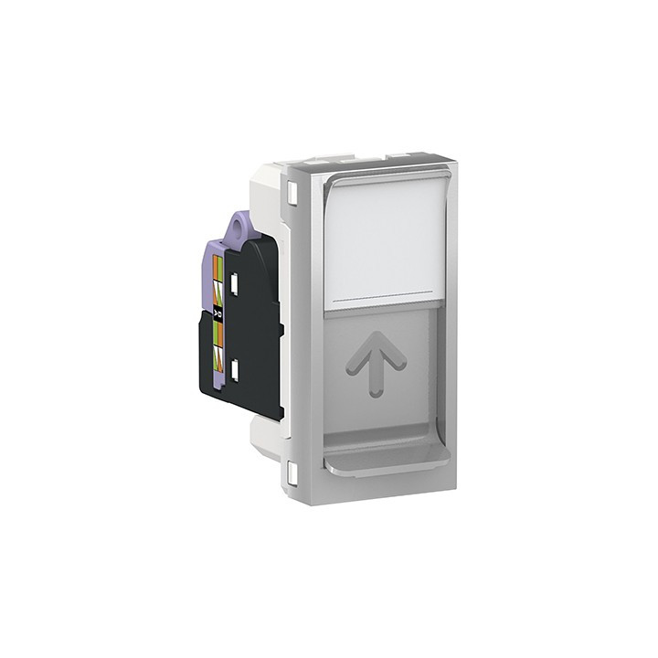 Prise RJ45 Unica - Cat.6 STP - 1 module - Alu