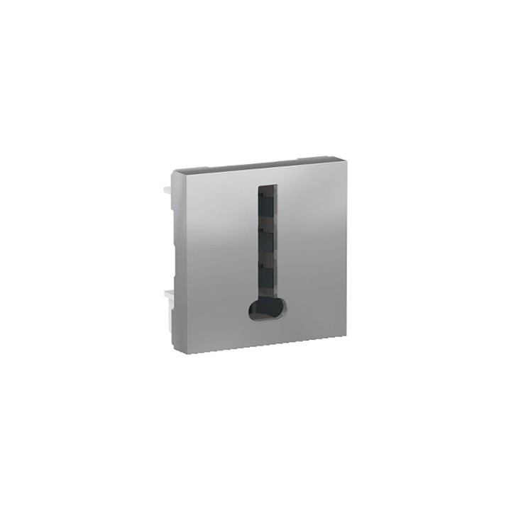 Prise téléphonique Unica - 2 modules - Aluminium
