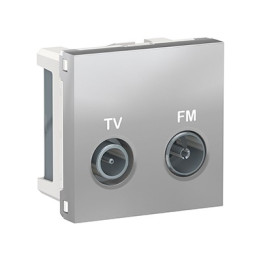 Prise TV/FM Unica - 2 modules - Blanc