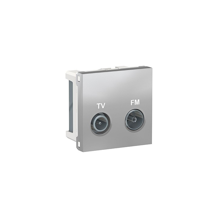Prise TV/FM Unica - 2 modules - Blanc