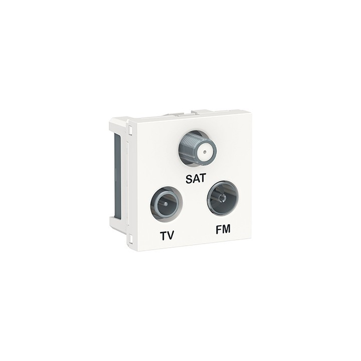 Prise FM/TV/SAT Unica - 2 modules - Blanc