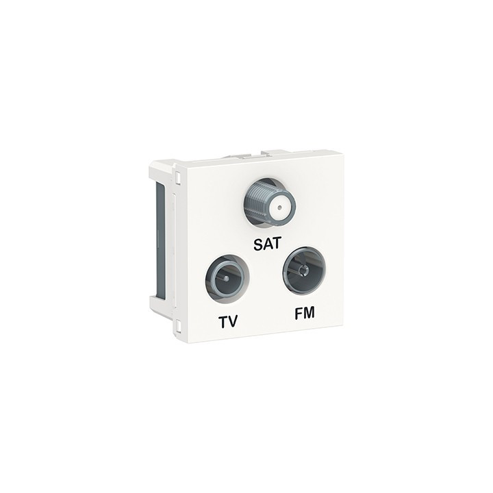 Prise FM/TV/SAT Unica - 2 modules - Blanc