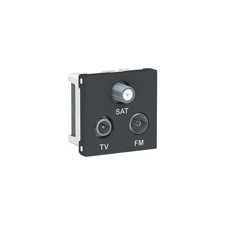 Prise FM/TV/SAT Unica - 2 modules - Anthracite