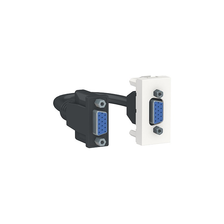 Prise VGA Unica - 1 module - Blanc