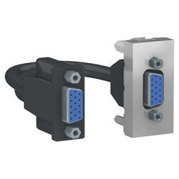 Prise VGA Unica - HD15 - 1 module - Alu