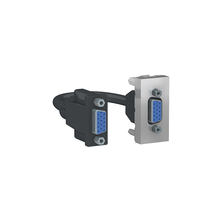 Prise VGA Unica - HD15 - 1 module - Alu